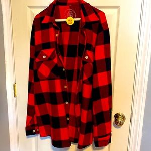Anti social social club red and black flannel brand new never worn